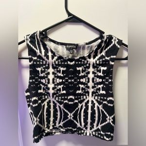 Express black & white crop top size small